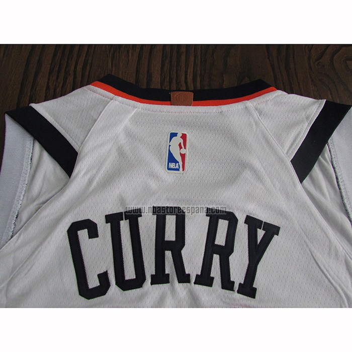 Camiseta Golden State Warriors Stephen Curry NO 30 Hardwood Classics Blanco